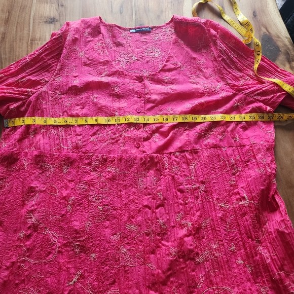 Penningtons pink tunic with flowers embroidery, plus size, size 28 - Picture 7 of 10